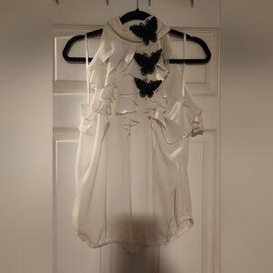 NWT NY&C Sleeveless Butterfly Blouse